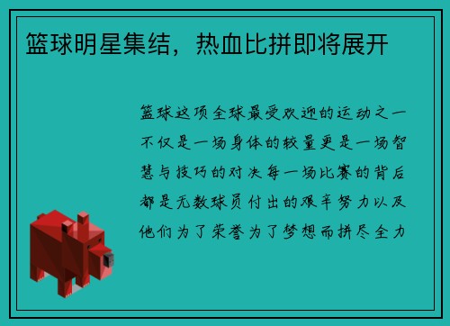 篮球明星集结，热血比拼即将展开